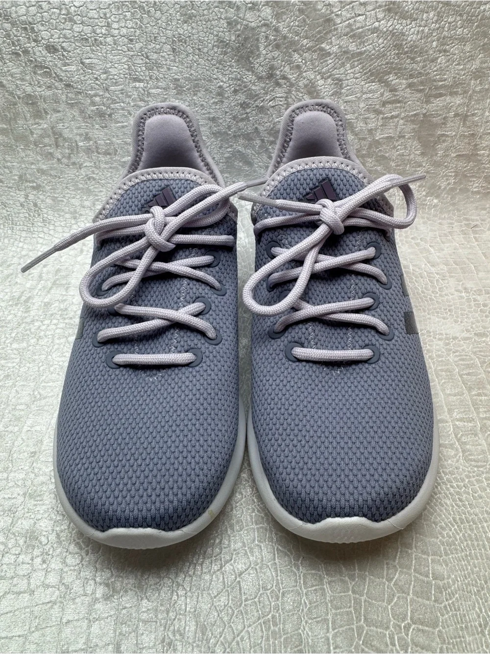 Adidas Cloudfoam Silver Violet Pure Big Kid Size 3 shoes